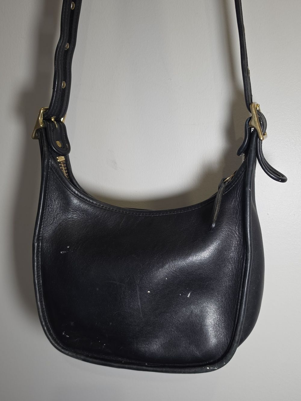 Vintage Coach Janice Black Leather Shoulder Bag